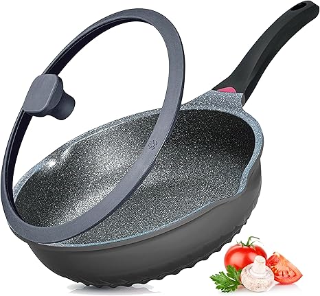 מחבת טיגון עמוקה עם מכסה וידית חכמה Vinchef 28 ס"מ / 4.7 ליטר 🍳✨