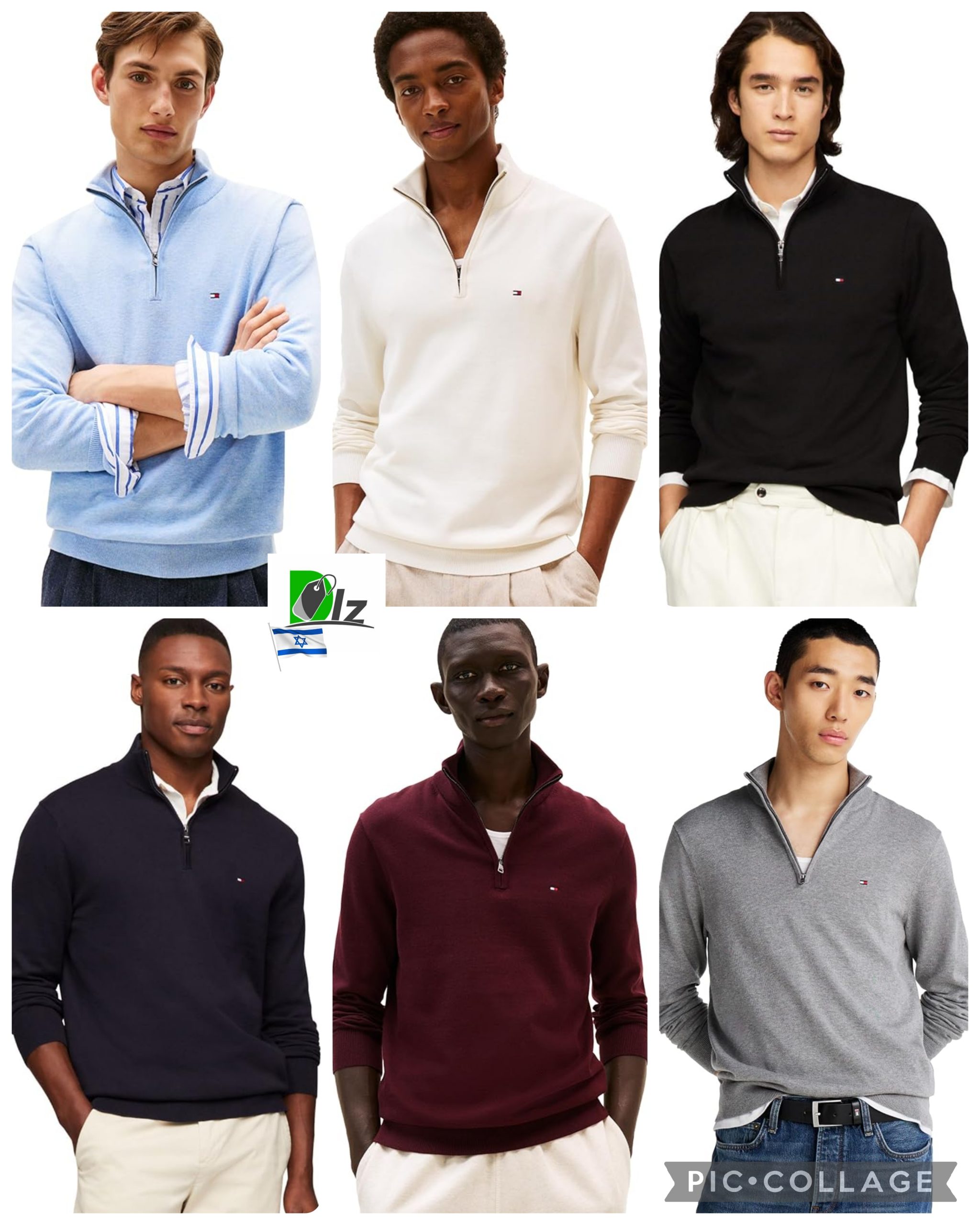 טומי הילפיגר סווטשירט חצי זיפ לגברים  Tommy Hilfiger Lightweight Quarter Zip Pullover Sweater