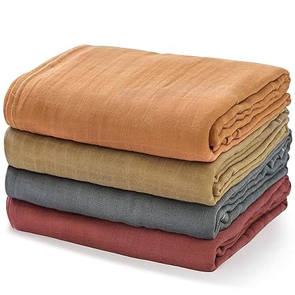 שמיכות עיטוף מוסלין לתינוקות Momcozy Muslin Swaddle Blankets 4-Pack