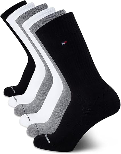 🧦 מארז של 6 זוגות גרביים לגברים Tommy Hilfiger Crew Socks