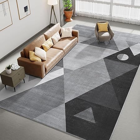🏡 שטיח מודרני בעיצוב גאומטרי 152×213 מטר HOMFINE Washable 🌟