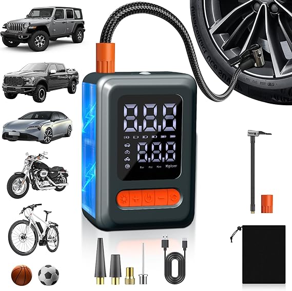 משאבת אוויר אלחוטית לניפוח גלגלים Cordless Tire Inflator Portable Air Compressor