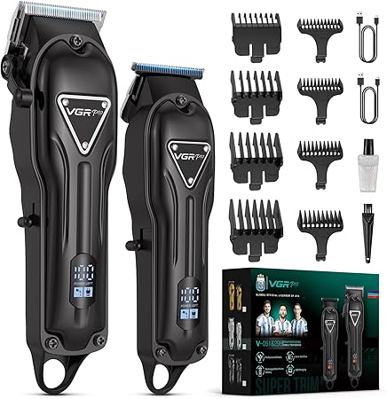סט מכונת תספורת וטרימר VGRPRO Electric Hair Clippers for Men