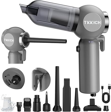 🌀 שואב אבק אלחוטי לרכב ולבית 7 ב- 1 Tkkich Pro