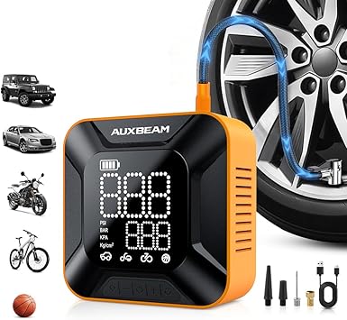 🚗 משאבת אוויר ניידת לרכב Auxbeam H6 – מדחס קומפקטי ורב עוצמה עם מד לחץ דיגיטלי 💨