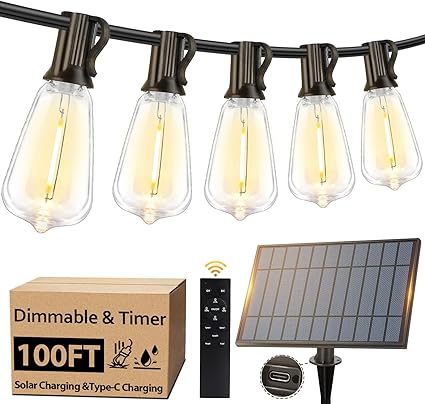גרילנדה סולארית מקצועית דגם ST38 LED Pro 100FT באורך 30 מטר