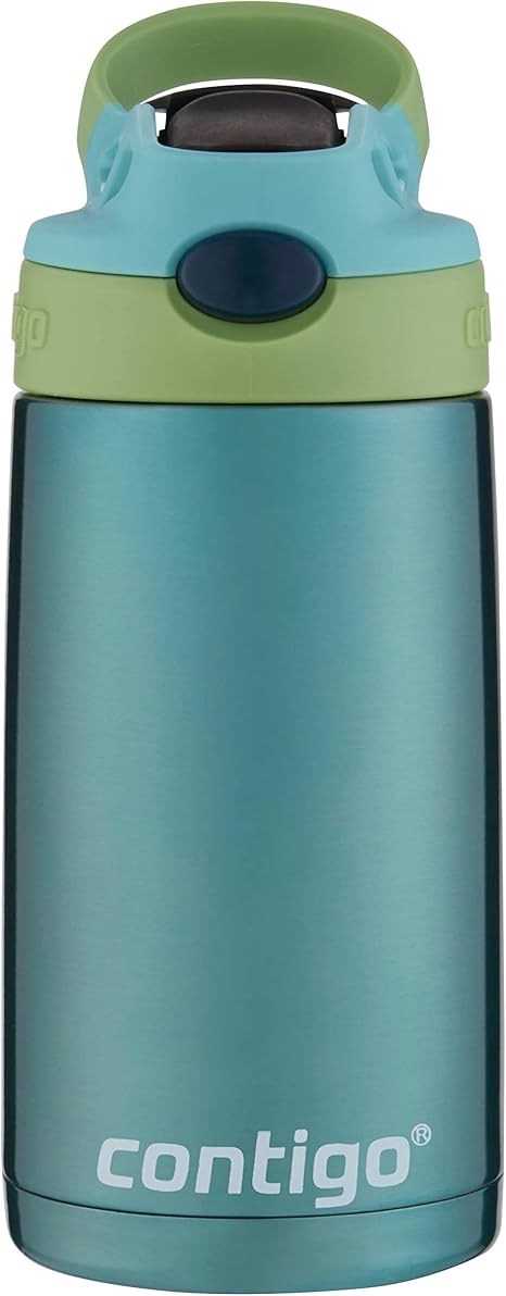בקבוק שתייה קונטיגו לילדים מנירוסטה Contigo Kids Stainless Steel   (כ-385 מ"ל) 💦💚💙