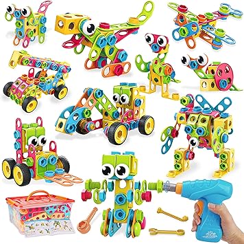צעצוע הרכבה לילדים 199 חלקים STEM Building Blocks לבני 3 עד 8