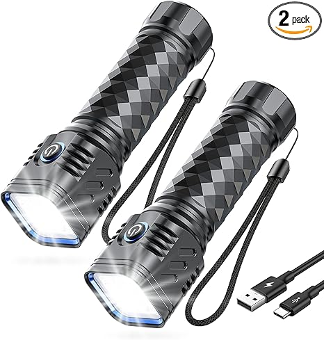 🔦 סט של 2 פנסי LED נטענים ועוצמתיים במיוחד – WdtPro  🔥