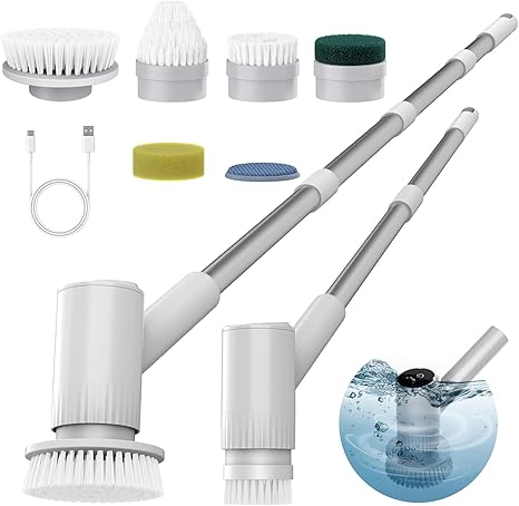מברשת קרצוף חשמלית נטענת עם מוט מתארך AIRROBO Electric Spin Scrubber 🌀
