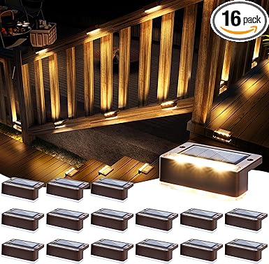 ☀️ סט 16 יחידות של תאורת גדר סולארית נורות לד חמות דו-כיווניות SOLPEX ✨