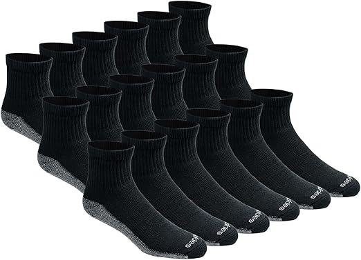 מארז 18 זוגות גרבי רבע איכותיות לגבר Dickies Dri-techQuarter