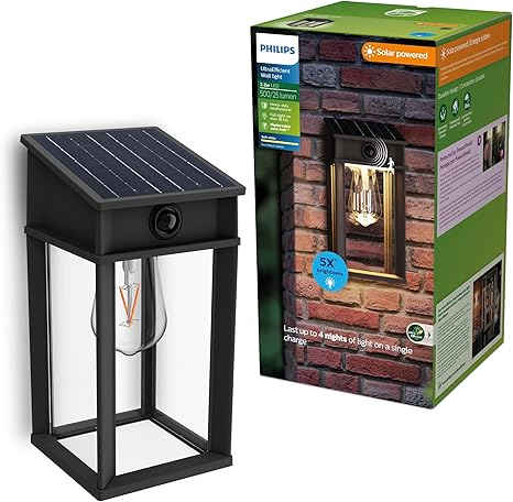 💡 פנס קיר סולארי לחוץ Philips Solar LED Geri UltraEfficient 💡