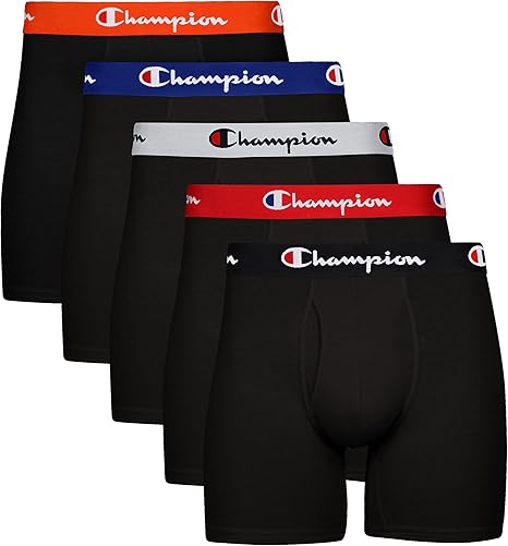 חמישיית בוקסים סופר איכותיים של צ'מפיון Champion Men’s Boxer Briefs, Cotton