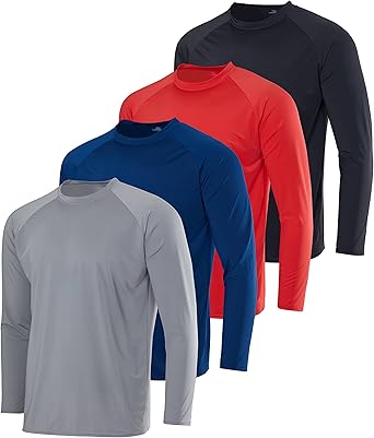 👕 סט 4 חולצות ארוכות לגברים Real Essentials Rash Guard UPF 50+