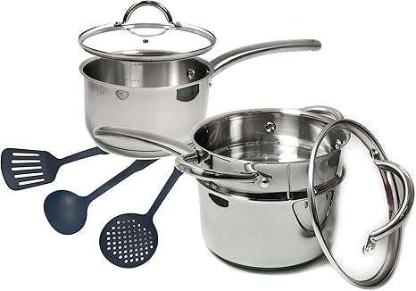 סט סירים מנירוסטה 8 חלקים Stainless Steel Saucepan Set 8 PCS