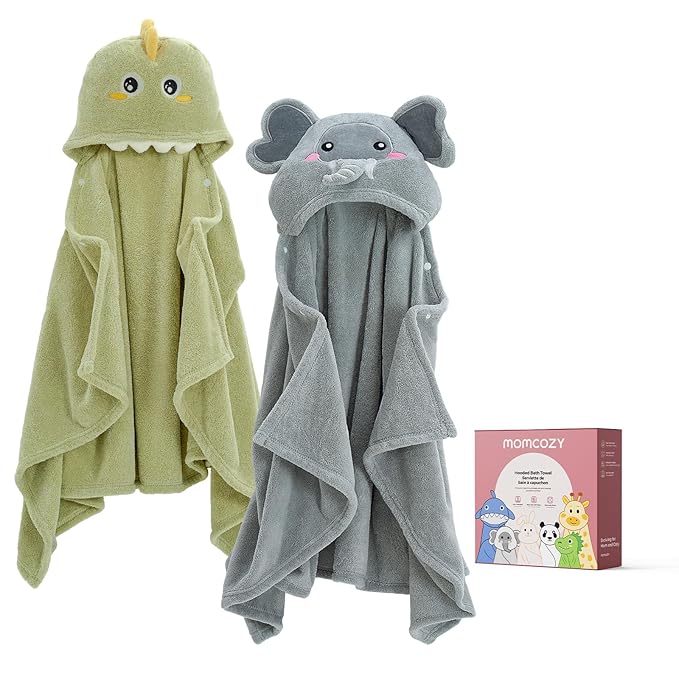 מגבות לתינוקות ופעוטות עם קפוצ'ון Momcozy דגם Hooded Baby Towels