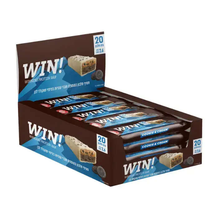 מבצע 12 חטיפי חלבון ווין משתלם במיוחד! WIN CRUNCH 20G PROTEIN BAR