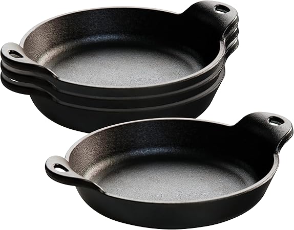 סט 4 מחבתות יציקת ברזל עגולות בקוטר 16.2 ס"מ Lodge Round Mini Server