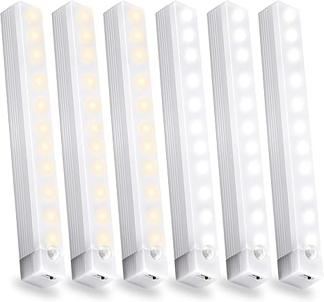 🔆 סט של 6 פסי תאורה מגנטיים נטענים עם חיישן תנועה חכם MSETGRD