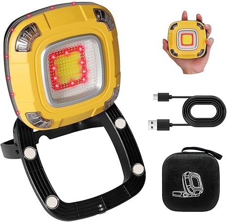 🔦 פנס עבודה/ פנס הצפה מגנטי נטען 10,000mAh עם עוצמת תאורה 2,000 לומן- Geisofu US