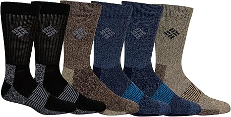 מארז 6 זוגות גרביים לגברים Columbia Moisture Control Crew Socks 6-pack