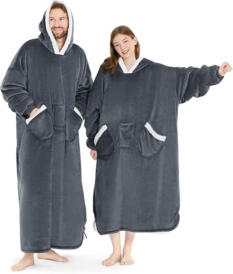 שמיכת שרפה לבישה Oversized L'AGRATY (אפור)