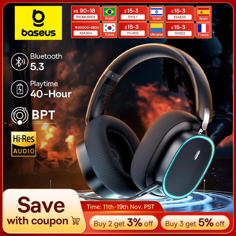 אוזניות גיימינג אלחוטיות עם מיקרופון מבית Baseus דגם GH02