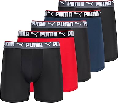 מארז 5 זוגות תחתוני בוקסר לגברים Puma 5 Pack Performance Boxer Briefs