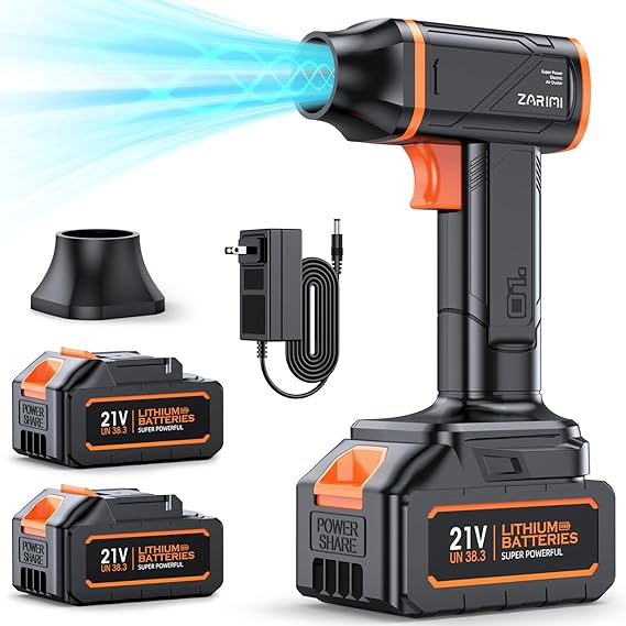 מפוח אוויר עוצמתי במיוחד -ZARIMI 330,000RPM עם מנוע Brushless כולל 2 סוללות ומטען