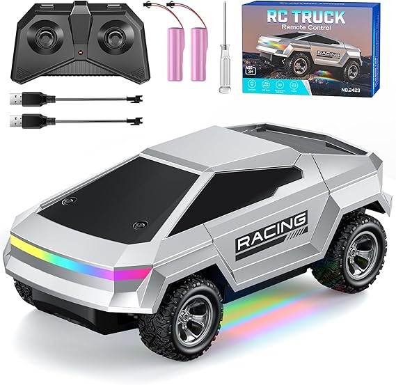 🚗 מכונית על שלט 1:24 RC Truck זוהרת בלילה כוללת 2 סוללות🚙