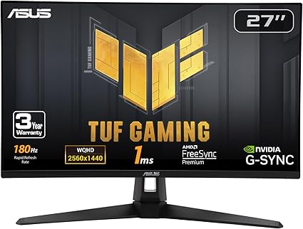 מסך גיימינג ASUS TUF VG27AQ3A בגודל 27 אינץ' ברזולוציית QHD 2560×1440