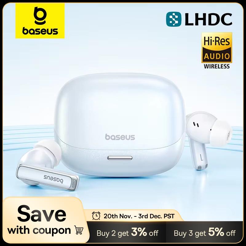 אוזניות אלחוטיות Baseus Bowie M2s Pro כולל מארז טעינה וביטול רעשים 52dB ANC 