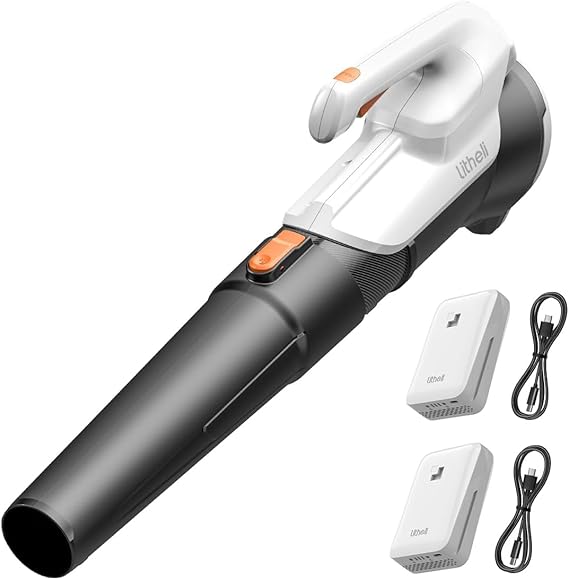 מפוח עלים חשמלי עם 2 סוללות 20V Litheli 20V Cordless Leaf Blower