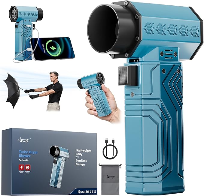 מפוח אוויר נטען FOURQ עם עוצמה משודרגת 🚗💨