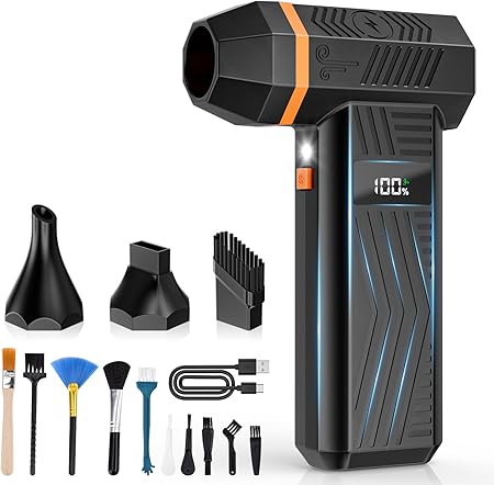 מפוח אוויר חשמלי עוצמתי נטען EVEAGE עם תצוגת מסך חכמה + תאורת LED 💨