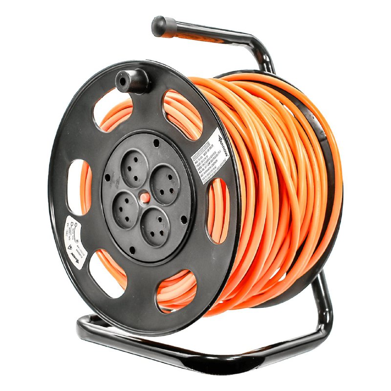 תוף מאריך 50 מטר כבל 3×1.5 מ"מ 4 שקעים ישראליים ARROW