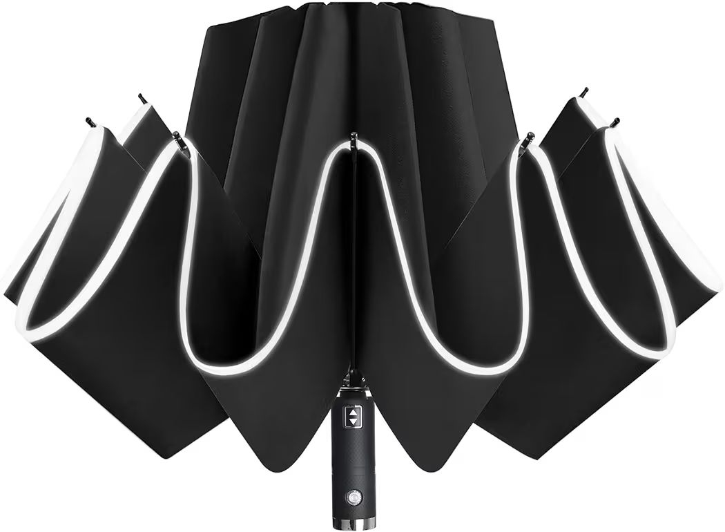 ☂️ מטרייה הפוכה עם תאורת לד Lejorain Inverted Rainbow LED Umbrella ☂️