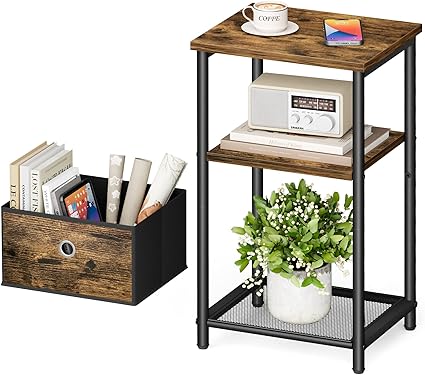 שידת צד 3 קומות עם סל אחסון KIMBORA 3 Tier