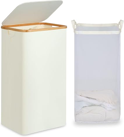 סל כביסה עם מכסה ותיק רשת פנימי נשלף efluky 100L