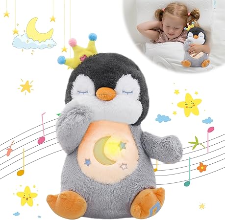 בובת פינגווין עם קולות נשימה ומוזיקה לרגיעה ושינה MIAODAM