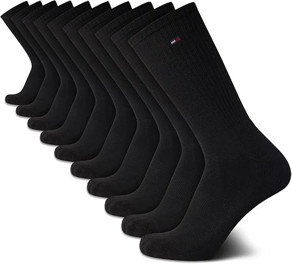 🧦 מארז של 10 זוגות גרביים לגברים Tommy Hilfiger דגם Crew
