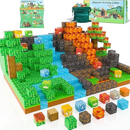 קוביות מגנטיות דינוזאורים 120 חלקים Magnetic Blocks Dinosaur