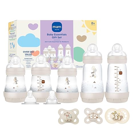 ערכת האכלה ומוצצים לתינוקות MAM Newborn Essentials Matte Feeding Set