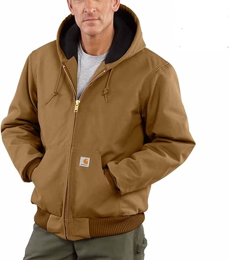 מעיל מבודד לגברים Carhartt Loose Fit Firm Duck Insulated Flannel-lined Active Jacket