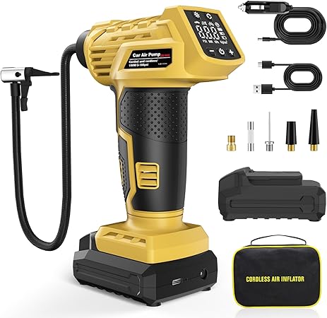 משאבת אוויר דיגיטלית לרכב ניידת ונטענת DRMTOOL 160PSI