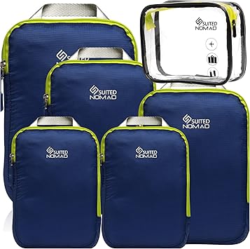 ערכת תיקי דחיסה לאריזה חכמה SUITEDNOMAD Ultralight Compression Packing Cubes Set