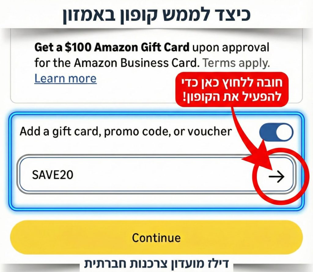 המדריך המלא למימוש קופוני הנחה באמזון: כך תחסכו בכל קנייה