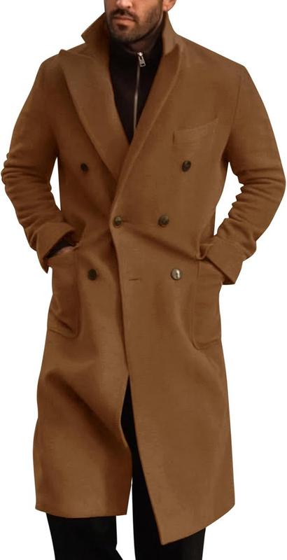 מעיל טרנץ' לגברים מבד צמר Runcati