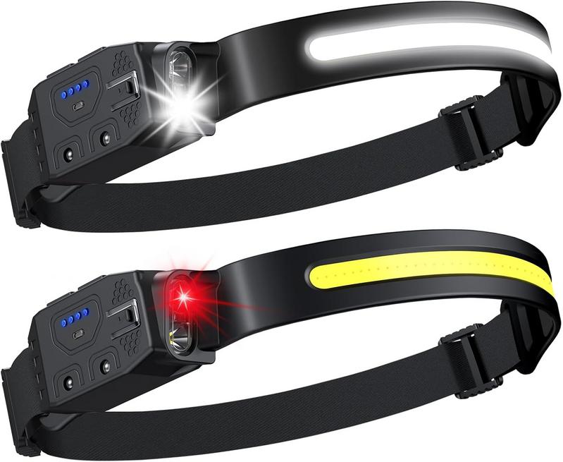 זוג פנסי ראש נטען עם תאורת LED רחבה במיוחד LHKNL Rechargeable Headlamp